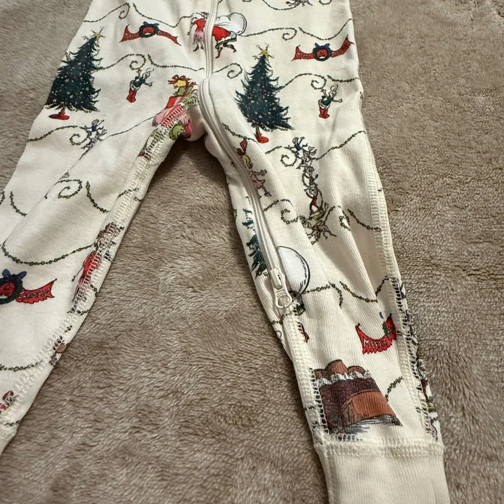 Hanna Andersson Grinch Christmas Pajamas Organic Cotton Sleeper 18-24M